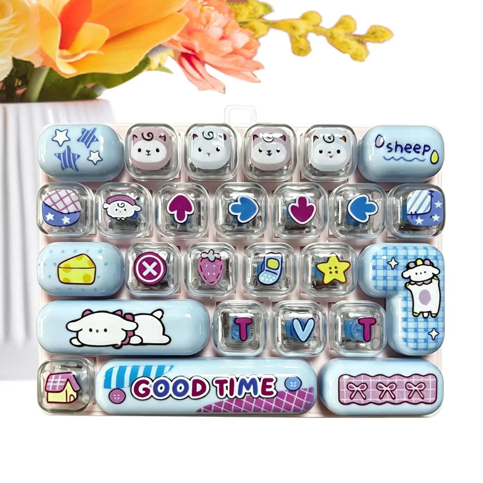 Keyboard Fidget Mechanical Keycaps Sensory Button Relaxation Desktop Calm Down Stress Relief Office Travel Picnic Adult Toy