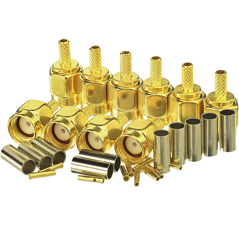 JX(JX) 10pcs SMA Male Crimp plug connector for RG316 RG174 LMR100 cable SMA Female Crimp fast ship