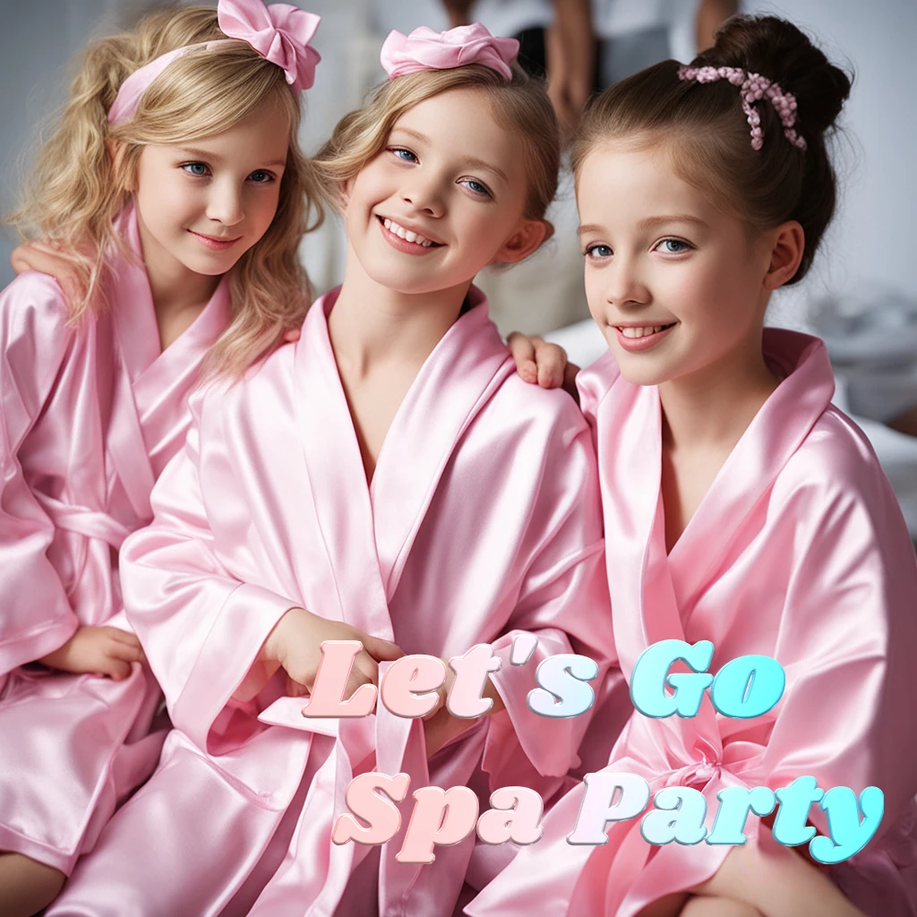 12-72pcs Spa Party for Girls Birthday Slumber Kimono Robe Kids Sleepover Party Satin Robes with Gift Bags Hair Curlers Rollers