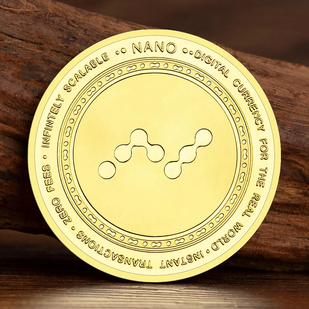 NANO Cryptocurrency Physical Silver Golden Plated Souvenir Coin Creative Gift Non-currency Commemorative Coins