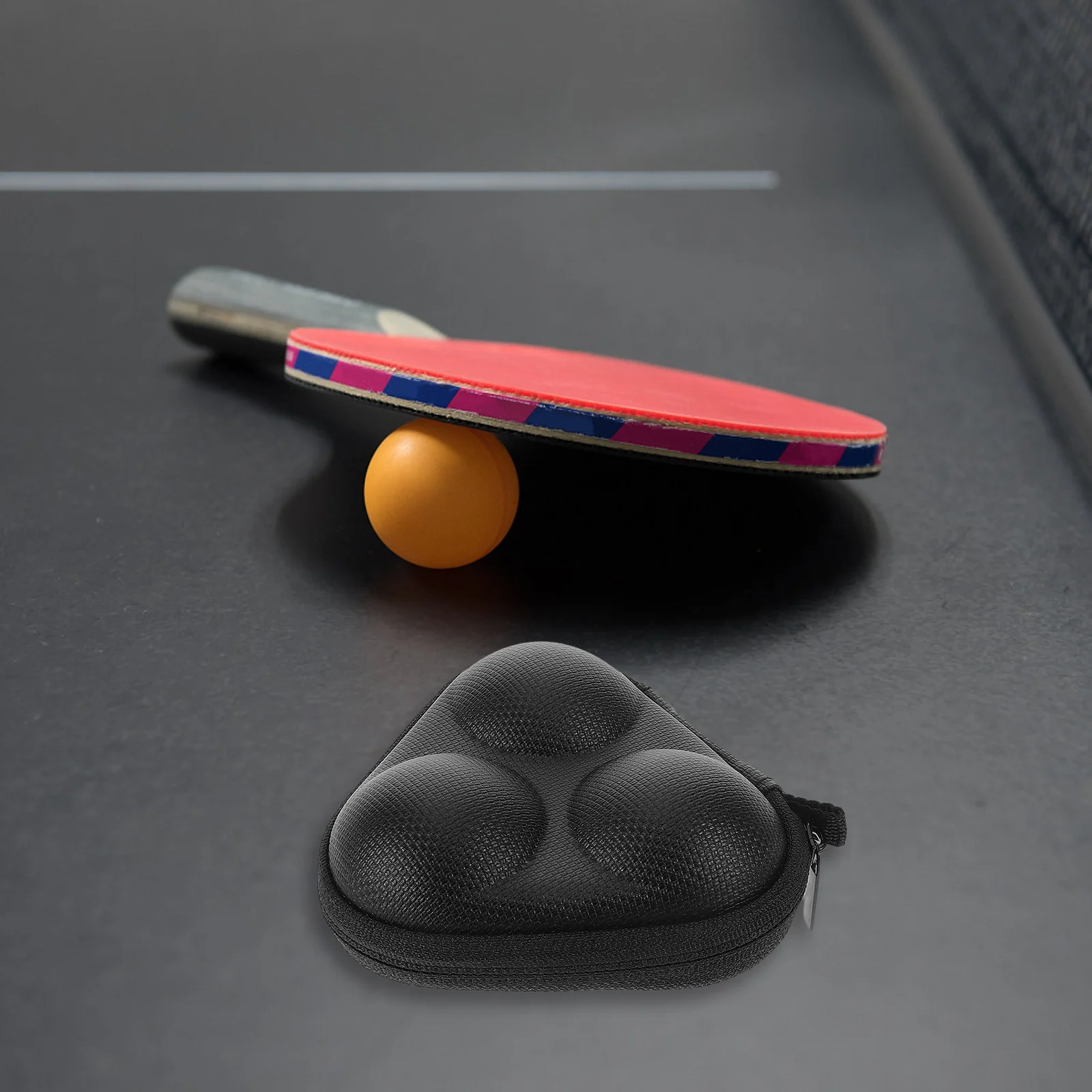 

Portable 3 Ball Ping Pong Storage Case Eva Material Triangle Shape for Sports Training and Competition Black Tennis Ball Storage