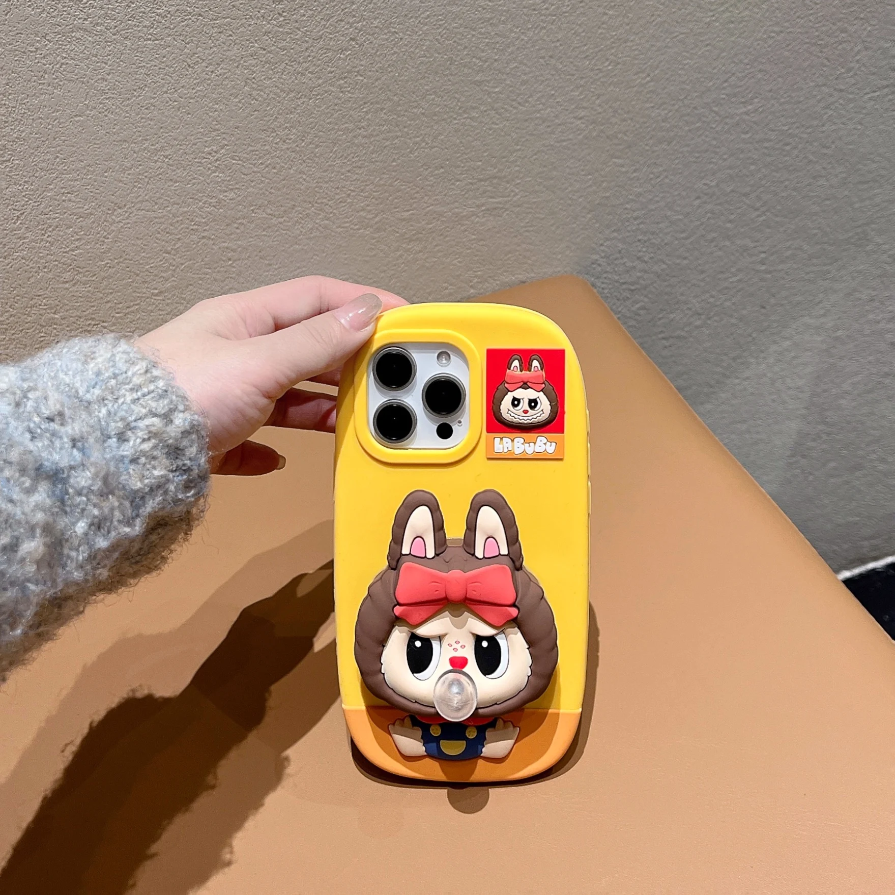 3D Cartoon Cute and Funny Bubbles Blowing Rabbit Phone Case for iphone 16 Promax  15 14 13 12promax Protective Cover Gift