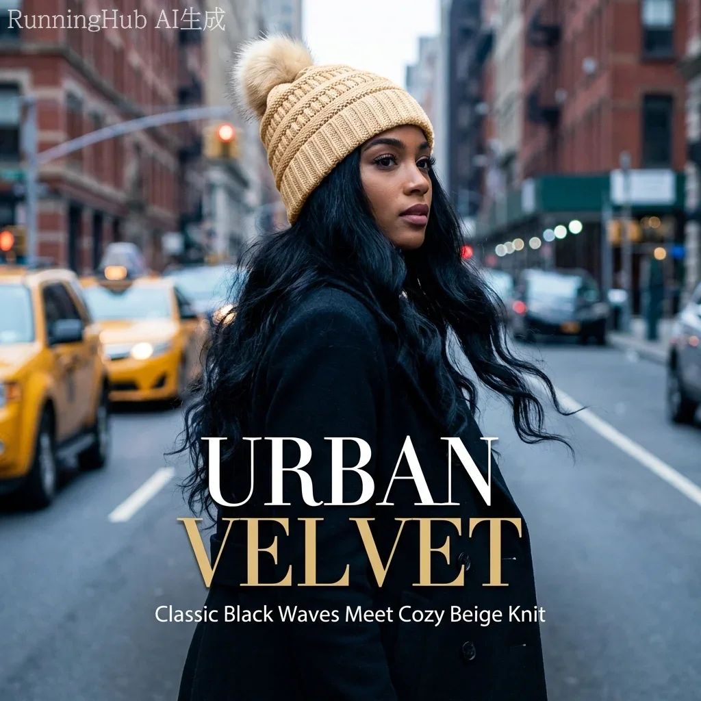 

Новинка осенне-зимнего сезона: женская шапка-парик в европейско-американском стиле, однотонная вязаная шерстяная шапка с длинными кудрявыми крупными волнами