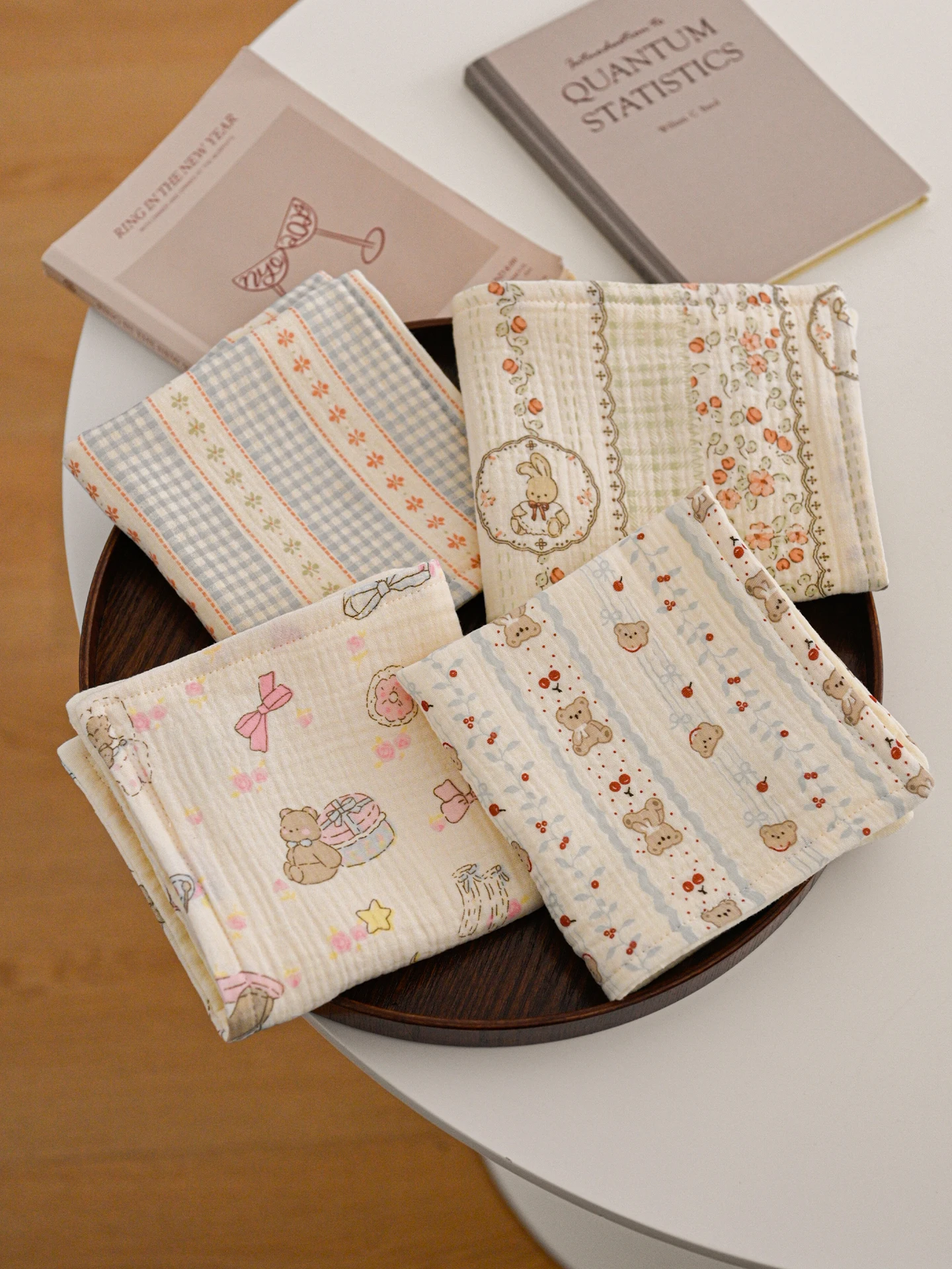 Soft Cotton Square Towel Children's Face Wash Hand Towel Hanging Style  Striped Pure Cotton A-Class Gauze Towel