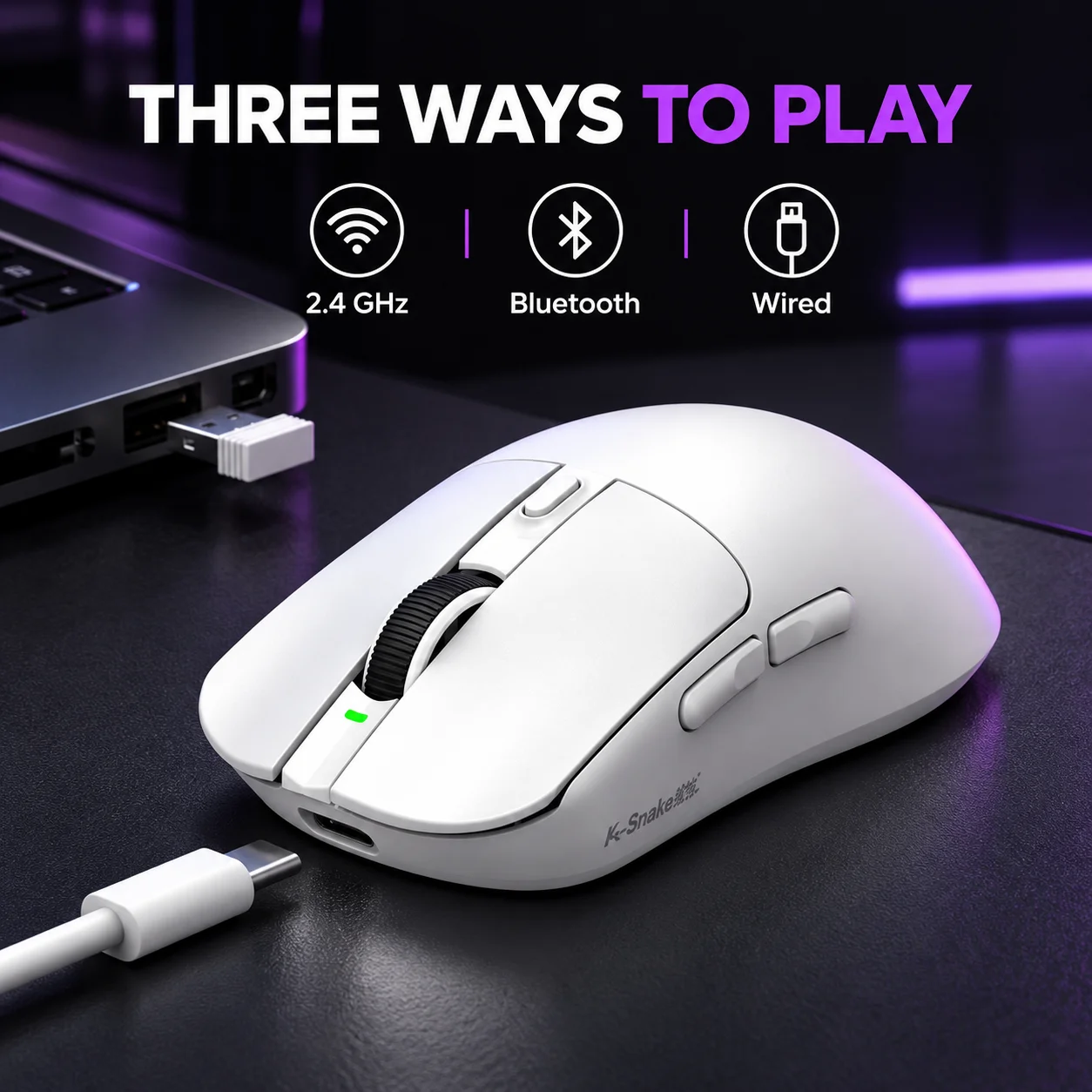 X11 Tri-Mode Wireless Gaming Mouse PAW3311 Sensor 2.4G Bluetooth RGB Charging Dock Lightweight Ergonomic for PC Laptop Mac