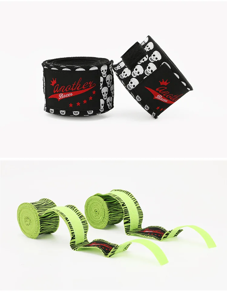 3/5M Boxtraining Bandagen Baumwolle Sport Sanda Kick Mma Handhandschuhe Wraps Gürtel Sportgurt Personalisiertes Zebra Totenkopfmuster – Detail 10