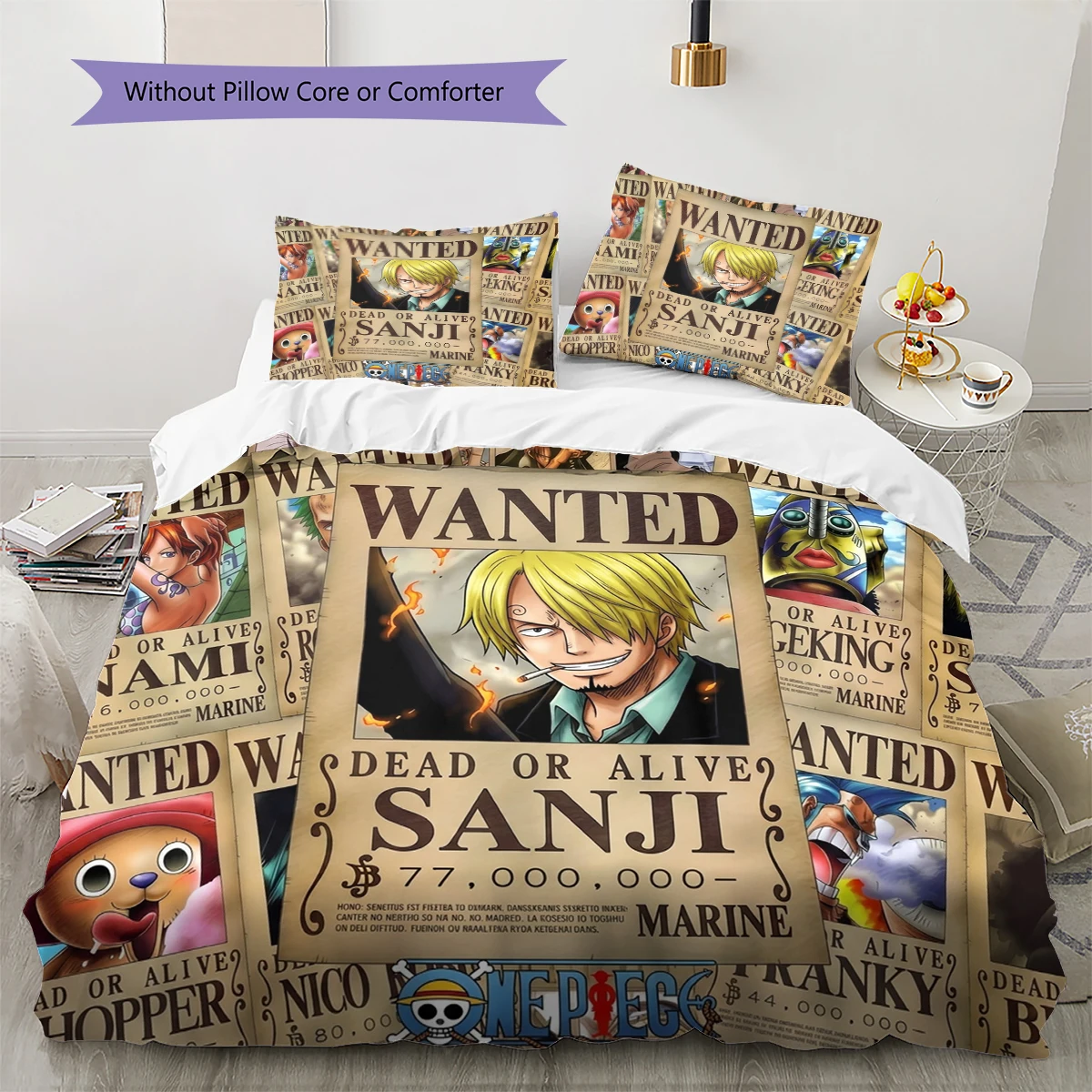 One Piece Poster Soft Comfortable Duvet Cover, Kids Bedding Gift, Size Different Options -HE93