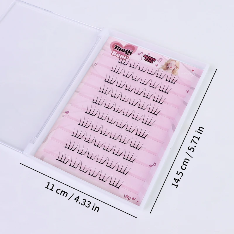 接着剤不要の自己粘着式子猫の足型つけまつげ - 自然でリアルなシングルクラスター