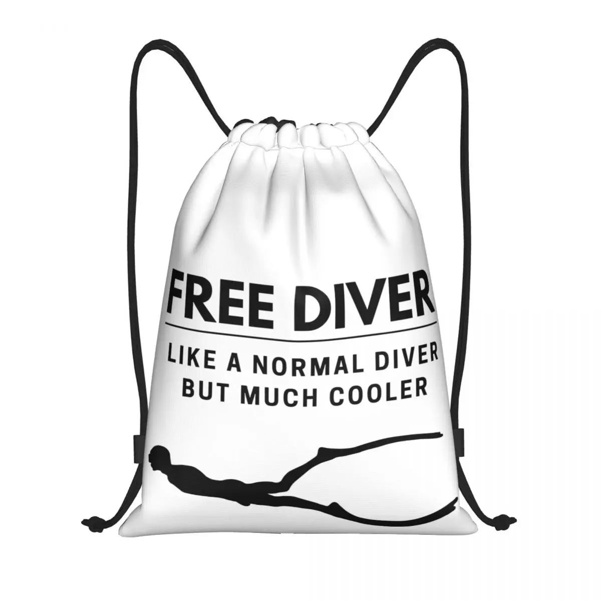 Diving Heart Beat Free Diver 4 Drawstring Bags Gym Bag Infantry pack Travel Graphic Vintage Backpack Graphic