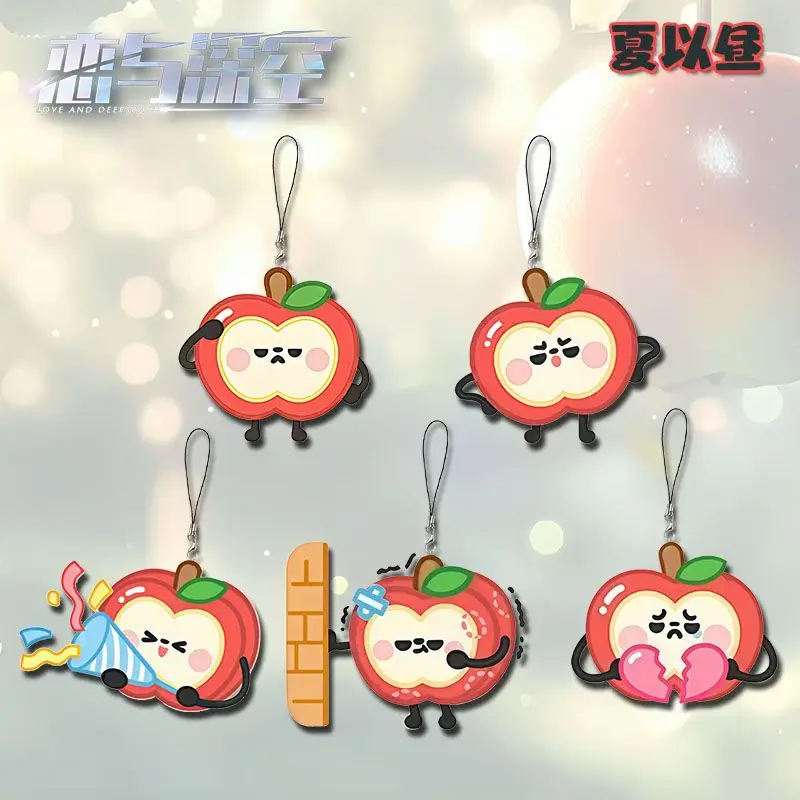 

Acrylic Caleb Apple Keyring Love and Deepspace Anime Pendants Ornaments Keychain Cosplay Present Christmas Decoration Gifts