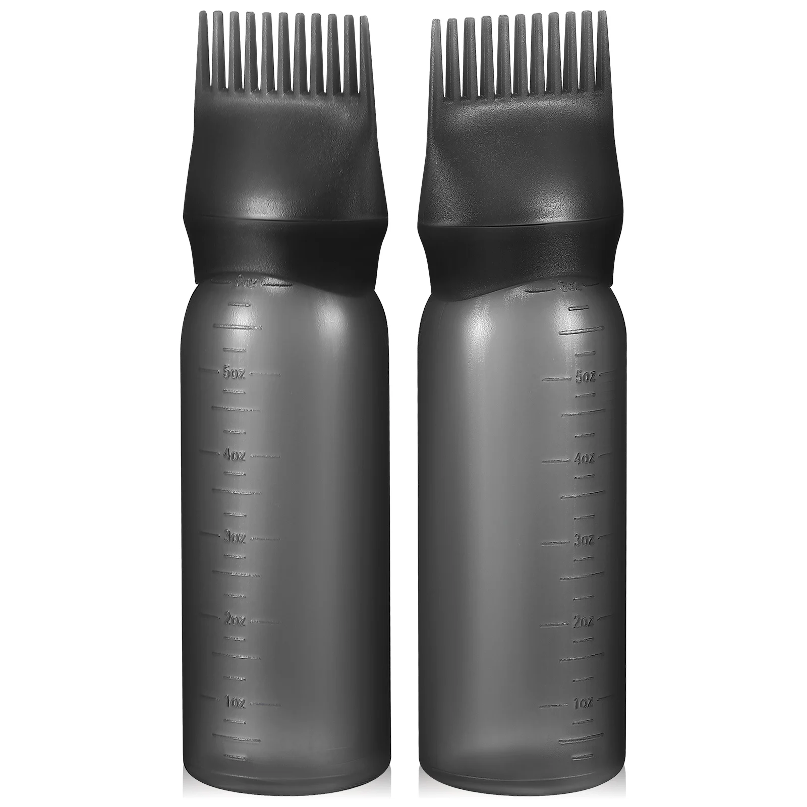 

2 Pcs Black Oils Barber Dye Bottles Dry Cleaning Applicator Root Comb Applicator Bottle For Hair Oiling Travel Hair Oil Bottle