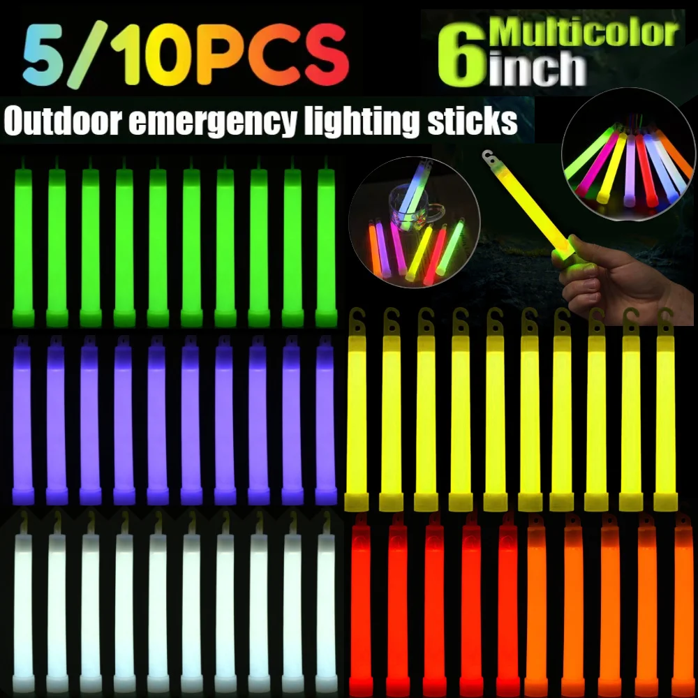 Barra luminosa fluorescente de 5/10 Uds., palos de luz LED brillantes con gancho para eventos deportivos al aire libre, lámpara de concierto que brilla en la oscuridad