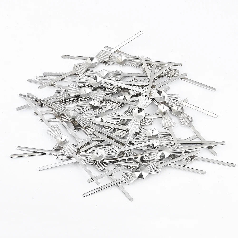 100PCS Metal Bow Tie Clips Buckles Pins Fastening DIY Suncatcher Crystal Bead Connector Chandelier Parts Ceiling Accessories