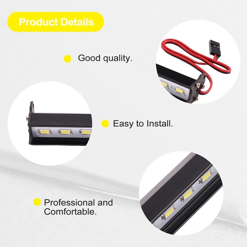 BNVN-RC Auto Tetto HA CONDOTTO LA Barra Luminosa Modalità Regolabile Per 1/10 Crawler SCX10 Wraith Capra TRX4 TRX6 CC01