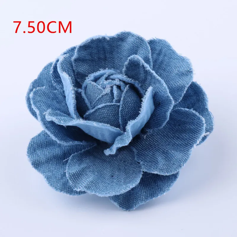 10 teile/los Denim künstliche handgemachte Blumen Jeans rock Jeans Kleidung Dekoration DIY Accessoires – Detail 4