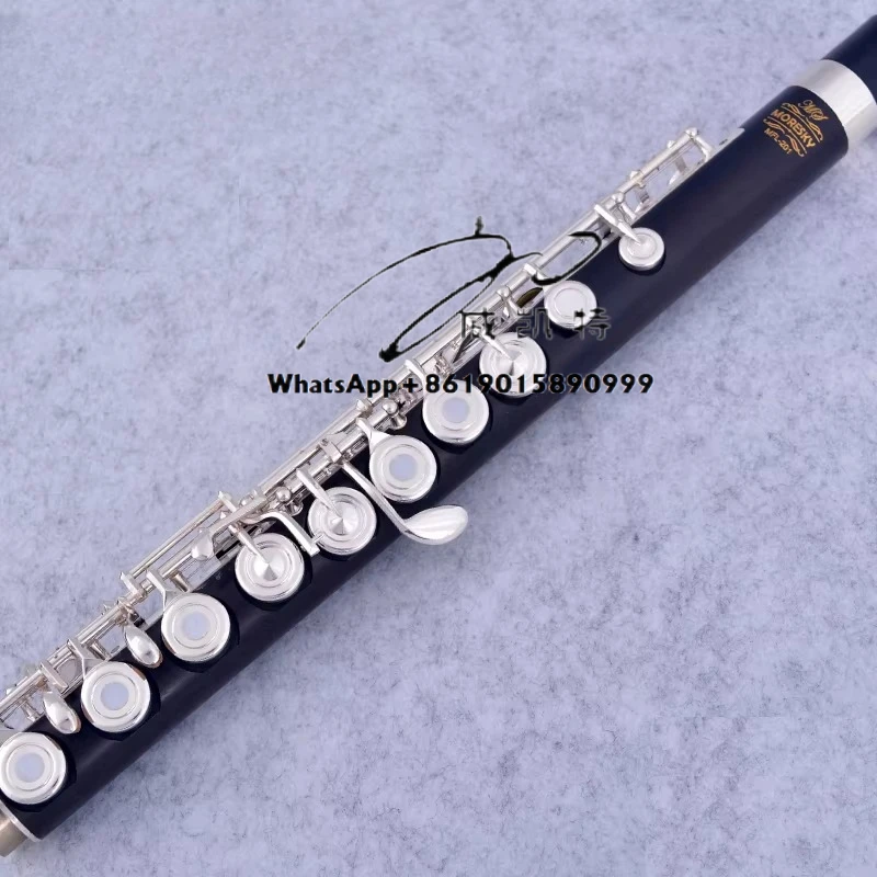 17 Holes Ebony/Grenadilla Flute Open Hole Silver Plated E Key Grenadilla Wood Professional Flute MFL-201