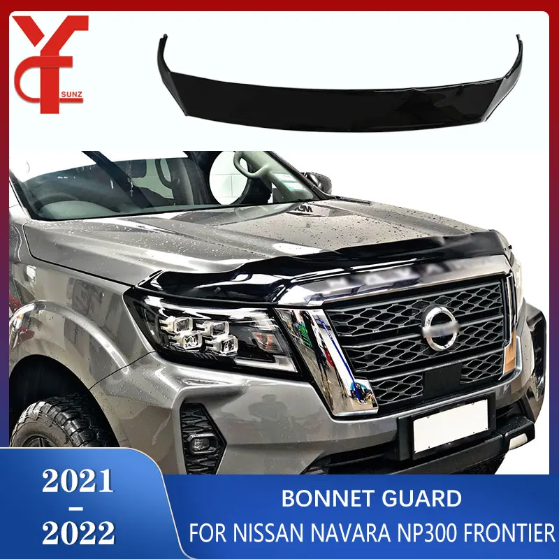 

Car Bonnet Hood Scoop Protector For Nissan Navara NP300 Frontier 2021 2022 Tinted Guard Bug Shield Accessories