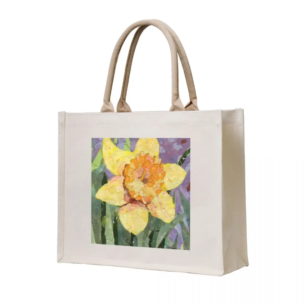 

Yellow spring Daffodil in collage Tote Bag Women's shopping bag Gift bag Canvas shopping cart bags