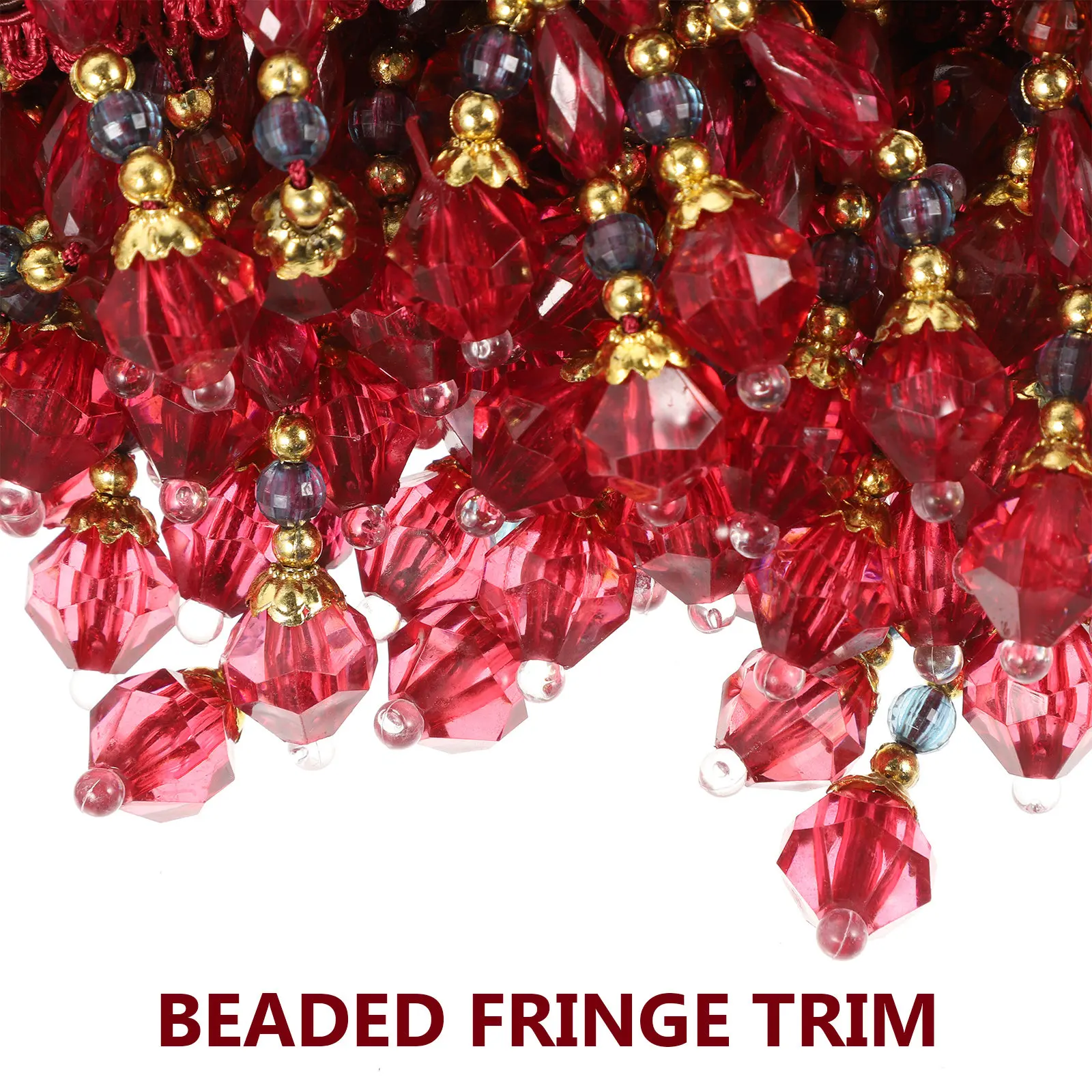 

Decorative Bead Tassel Fringe Trim 3 Feet for Curtain DIY Roman Blind Sofa Edging Craft Supply Curtain Fringe Trim