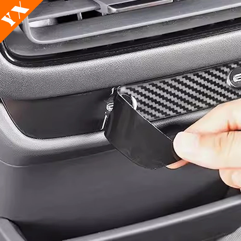 لشاومي SU7 برو ماكس اكسسوارات جديد ألياف الكربون عجلة توجيه سيارة زر ملصق الطوارئ التبديل الخلفي مسند الذراع صندوق زر