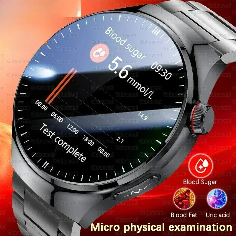 Medical Grade Smart Watch Blood Sugar Blood Lipid Uric Acid ECG+PPG Body Temperature Bluetooth Call Health Smartwatch
