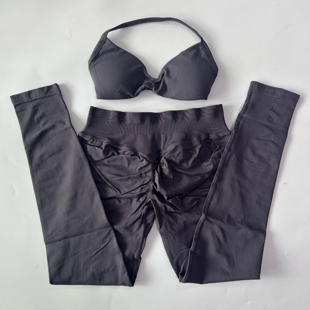 Pericic 2-teiliges Set für Damen, Trägerloses Yoga-BH-Sporttop, Workout-Leggings-Set, Nahtloses Gym-Set, Fitnesskleidung, Activewear – Detail 25