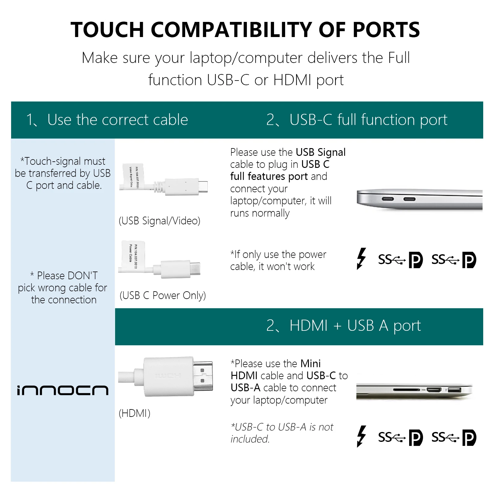 INNOCN 15.6 inch Portable Monitor Touchscreen | 1080P | HDMI, USB C HDMI | for MacBook, Windows, Tablets, Android, Chrome, PS4,