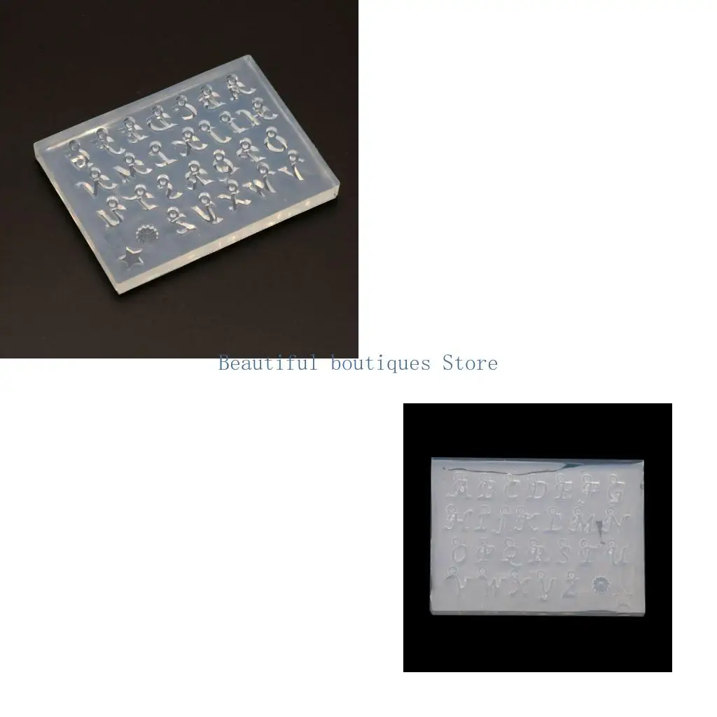 U4LF Silicone 26 Letter Molds for Resin Casting Alphabet Molds Reusable Epoxy Mold for DIY Keychain Pendant Earring Decor