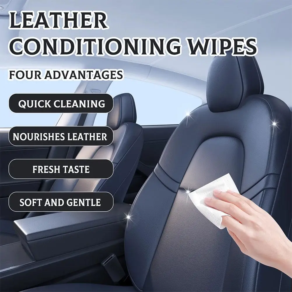 40pcs Leather Cleaner Wipes Leather Cleaner & Conditioner Wipes Prevent Cracking Or Fading Of Leather Couches, Car Seats, Shoes