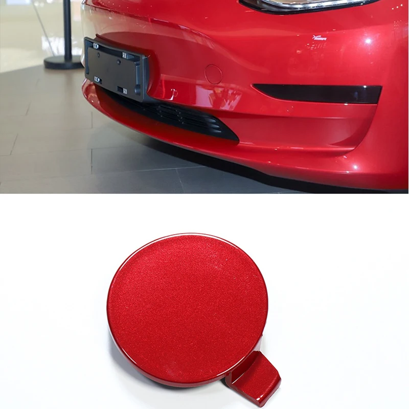 Auto Car Front Bumper Tow Hook Eye Cover Trim Trailer Cap Plug for Tesla Model 3 Automobiles Parts Accessories