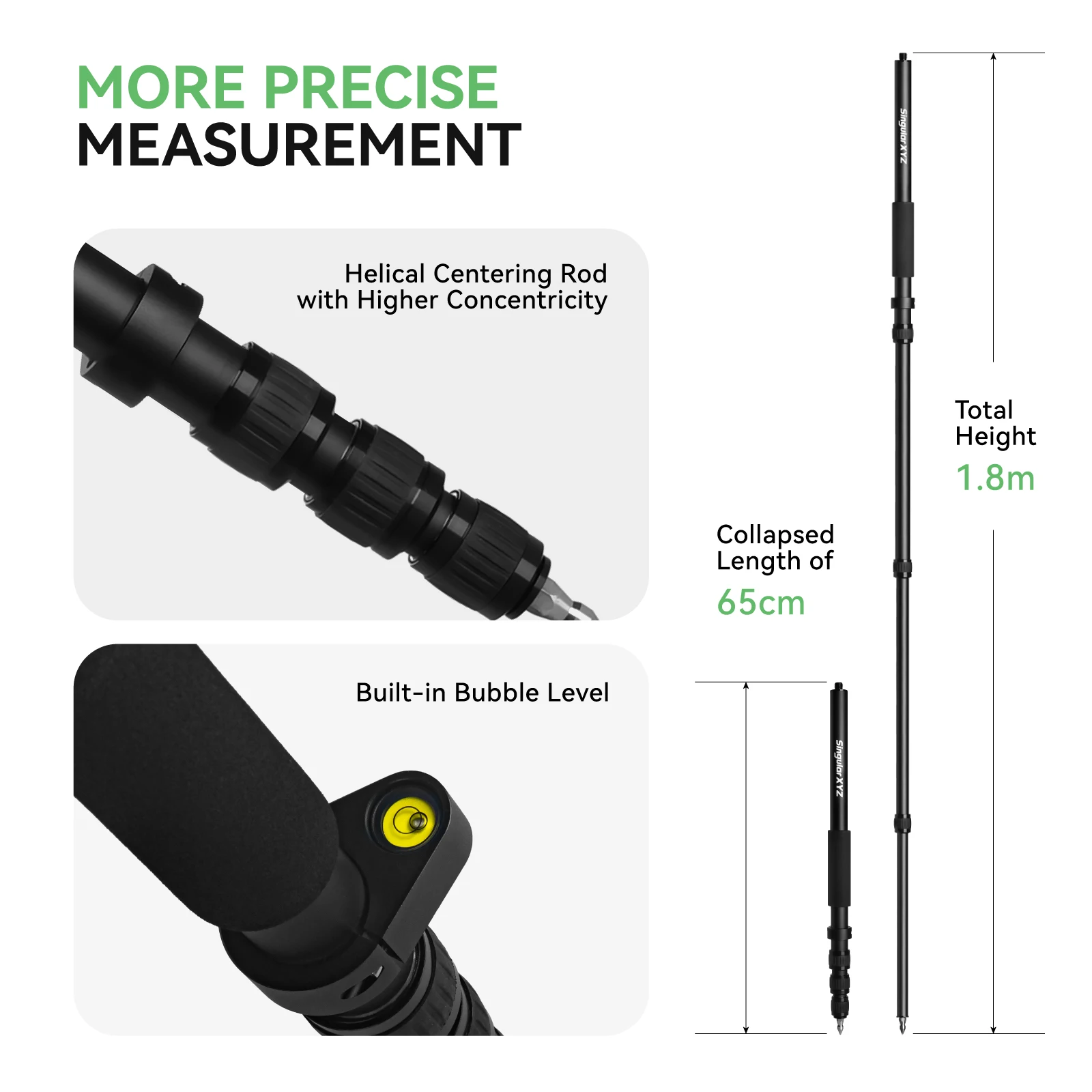35% di sconto sul palo telescopico in fibra di carbonio SingularXYZ da 1,8 m per l'arpentazione della mappatura Design a scatto Leggero ma ultra resistente