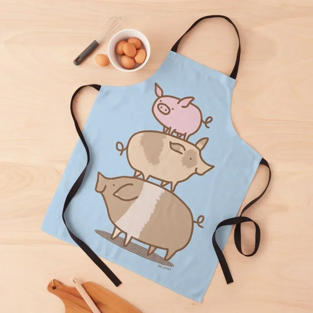 

Three Cute Pigs Apron Camping christmas kitchen cloths japanese woman Chef jacket men Apron