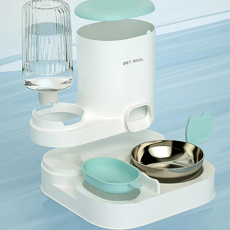 1PC Dog Feeder Cat Water Dispenser Automatic Cat Feeder Dispenser Gravity Cat Feeder Food Storage Dispenser Container 3.3L/3.8L