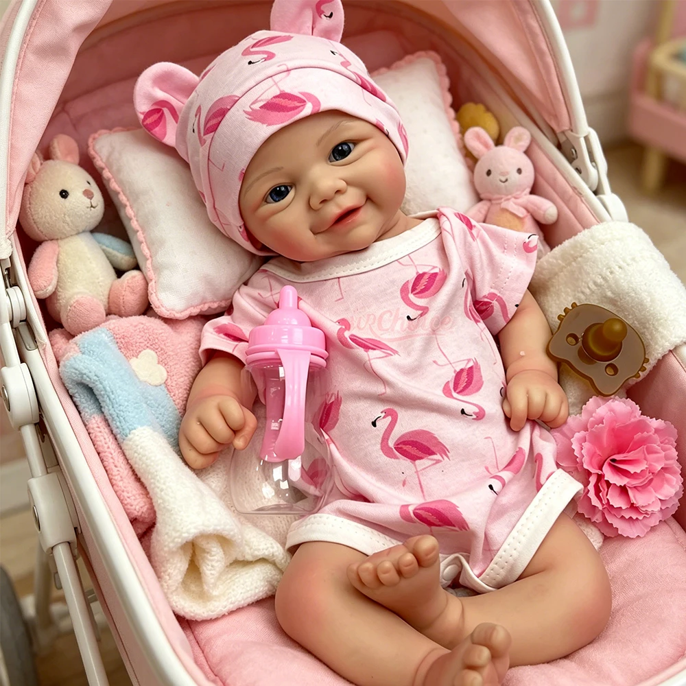 

43cm Open Eyes Silicone Reborn Baby Adorable Soft Touch Weighted Anatomically Correct Doll for Emotional Support Toy