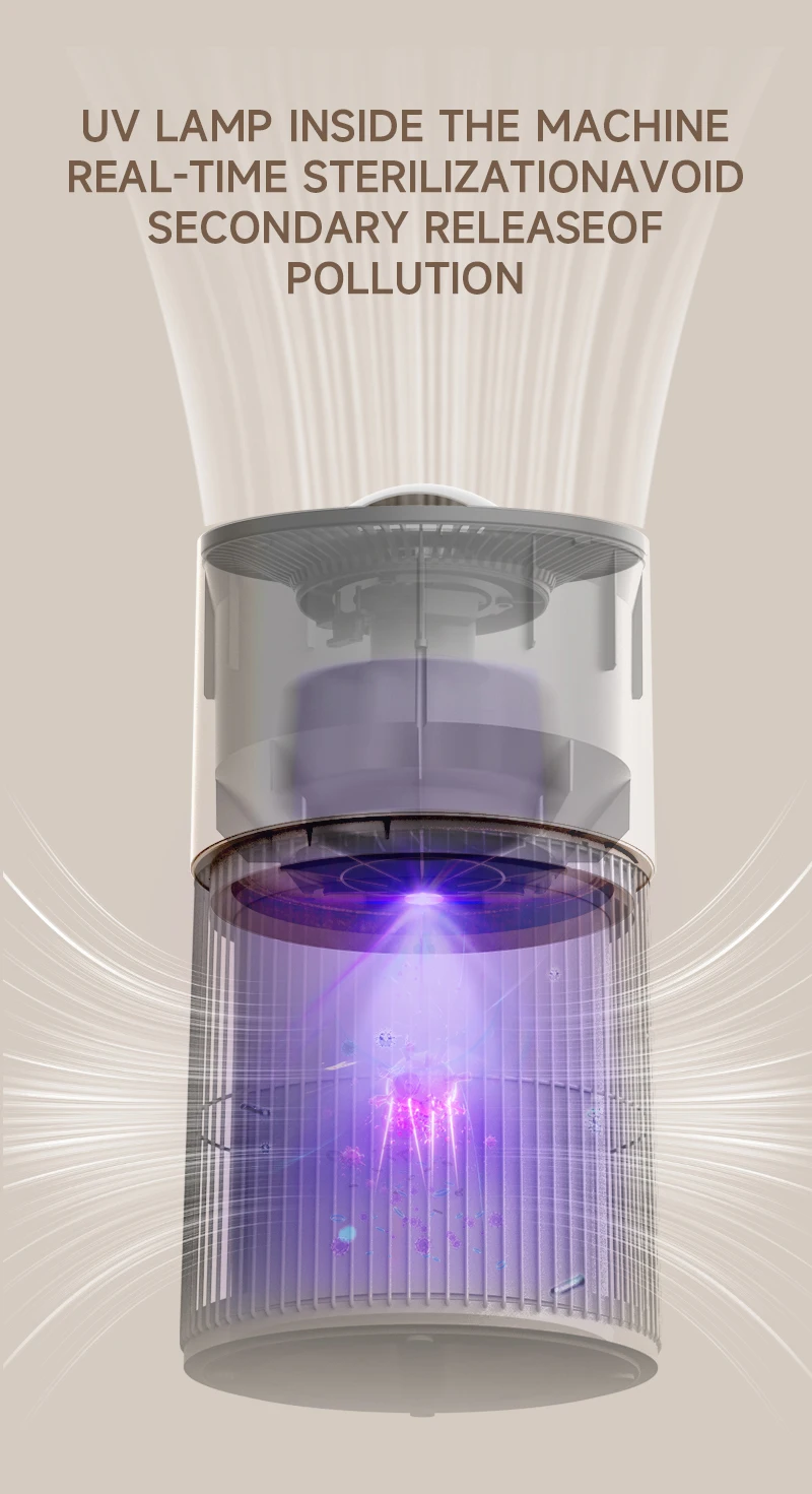 Home Use Pet Air Purifier Smart WIFI Remote Control Air Purifier 500m³/H Big Space Use