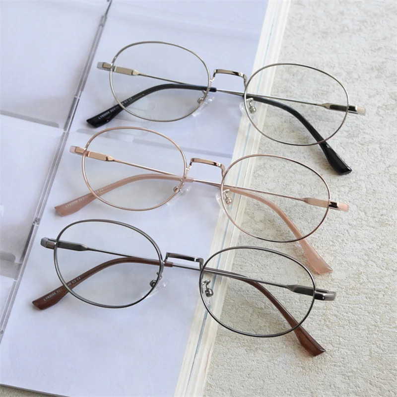 Gafas de aleación de alta calidad, gafas ovaladas para miopía, antiluz azul, gafas de lectura, montura de gafas progresivas bifocales de moda