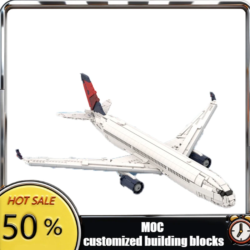 

2675 деталей: Конструктор самолета Airbus A350-900 MOC, модульная модель для сборки, простой дизайн, игрушка-конструктор для детей, подарок на праздники