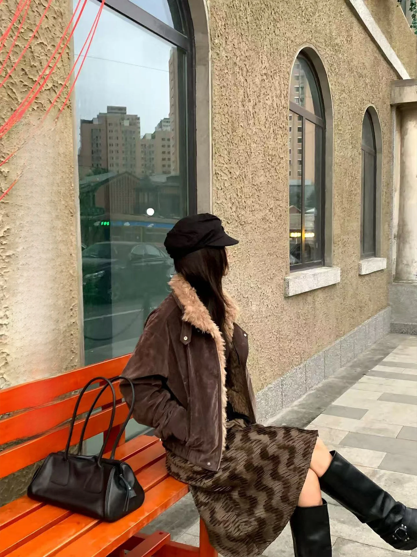 

Retro Design Unique A-Line Skirt Women's Pleated Snake Skin Texture High Waist Polyester Daily Wear Slim Fit f Body S...