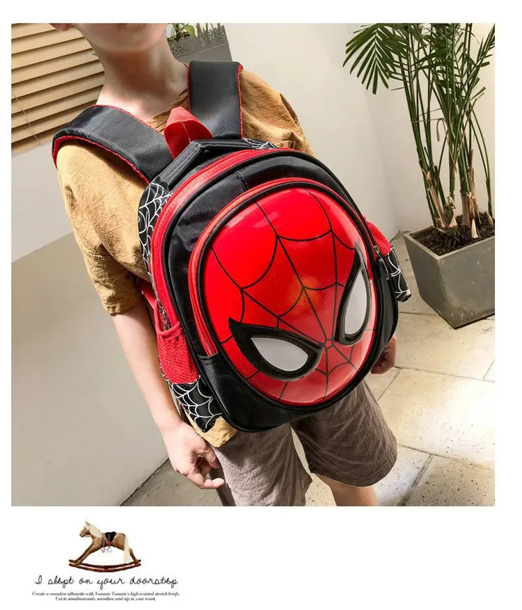 Marvel Avengers children\'s backpack anime trend Spider Man backpack backpack backpack for children with egg shells