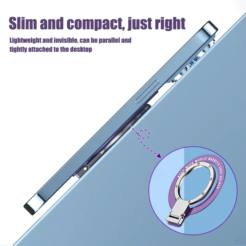 Mobile Phone Ultra-thin Metal Finger Ring Holder For MagSafe Desk Stand Smartphone Kickstand Rotatable Bracket For iPhone Xiaomi