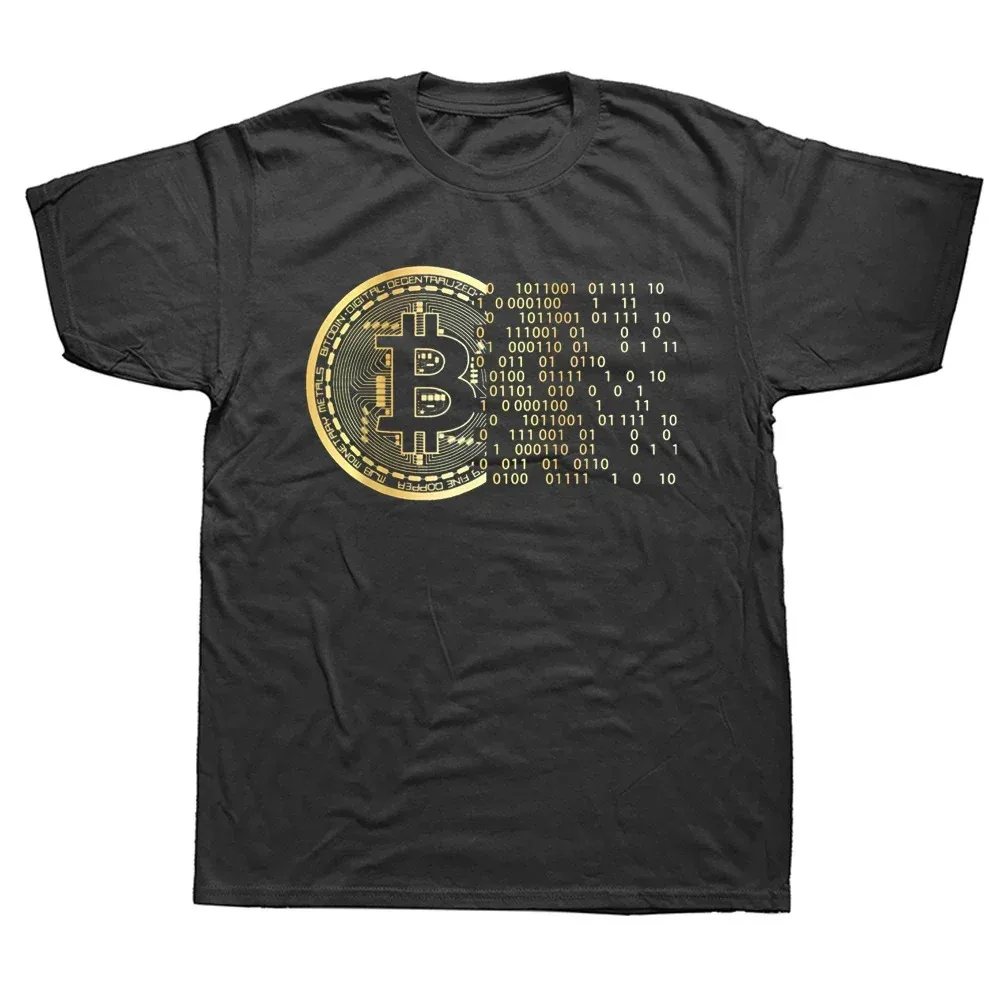 Bitcoin Shirt Cryptocurrency Crypto Miner Bitcoin BTC Crypto Design T-Shirt Punk Money Coin Short Sleeve T Shirt Mens Clothing