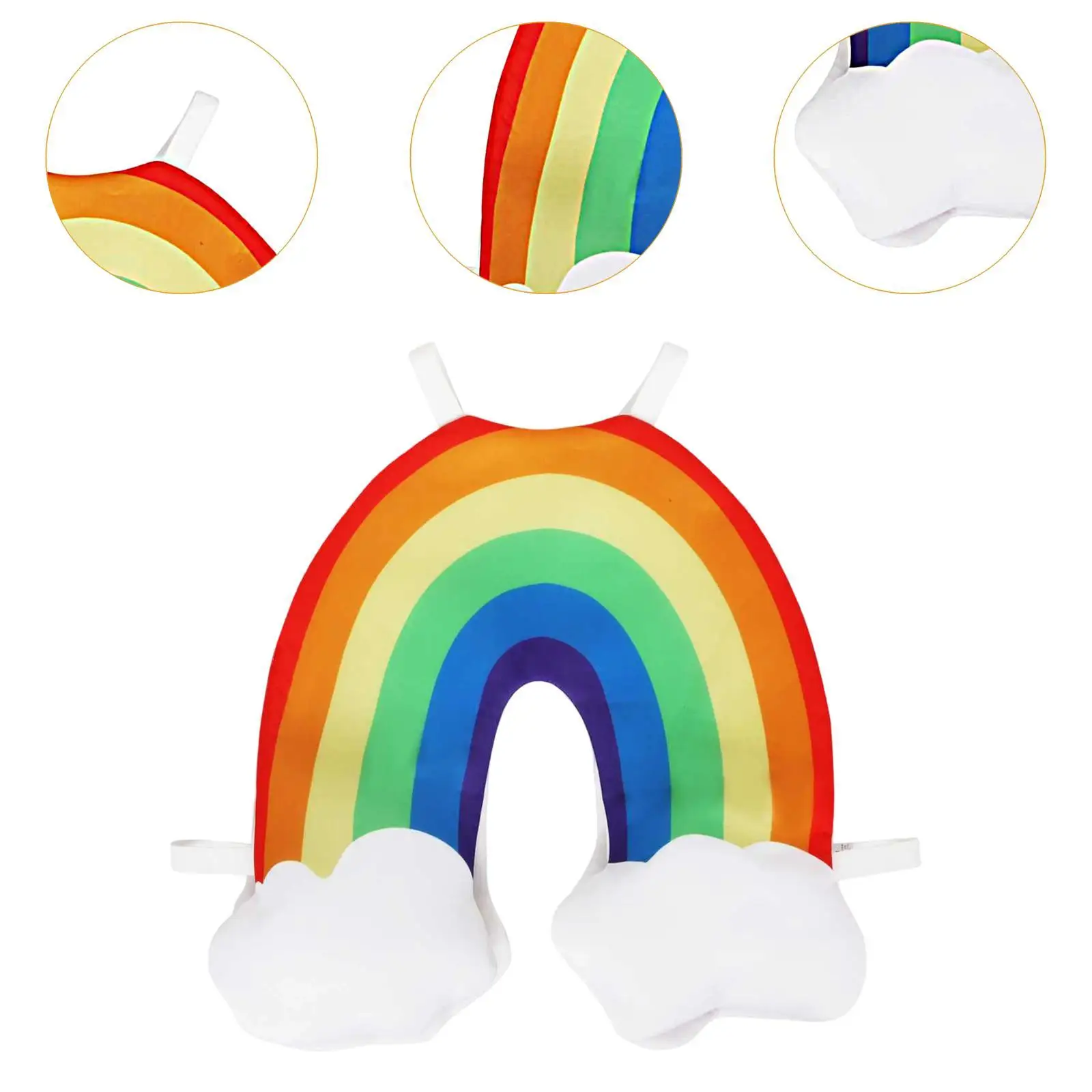 Kids Rainbow Cosplay Costume Easy to Wear Lightweight Dressing up for Carnivals