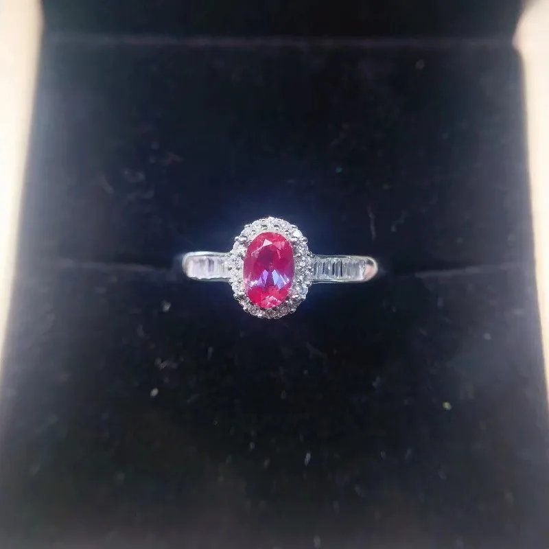 

The New 925 Silver Alexander 4x6mm Stone Ring Is Adjustable for Women's Light Luxury Free Shipping