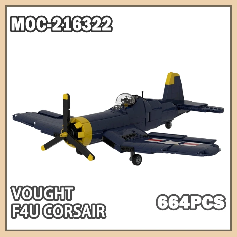MOC- 216322   الحرب العالمية الثانية القراصنة المقاتلة طائرة Vought F4U قرصان بنة نموذج الطوب لتقوم بها بنفسك الإبداعية الاطفال الهدايا رائعة664 قطعة #1