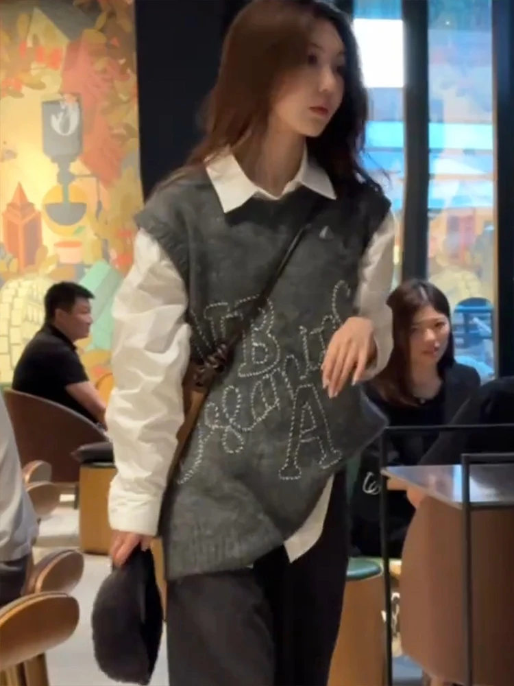 

BaiXue Recommended INS Sle Knitted Sweater Women's Commute Friendly Versatile Korean Sle Slimming Knitwear for Autumn Winter