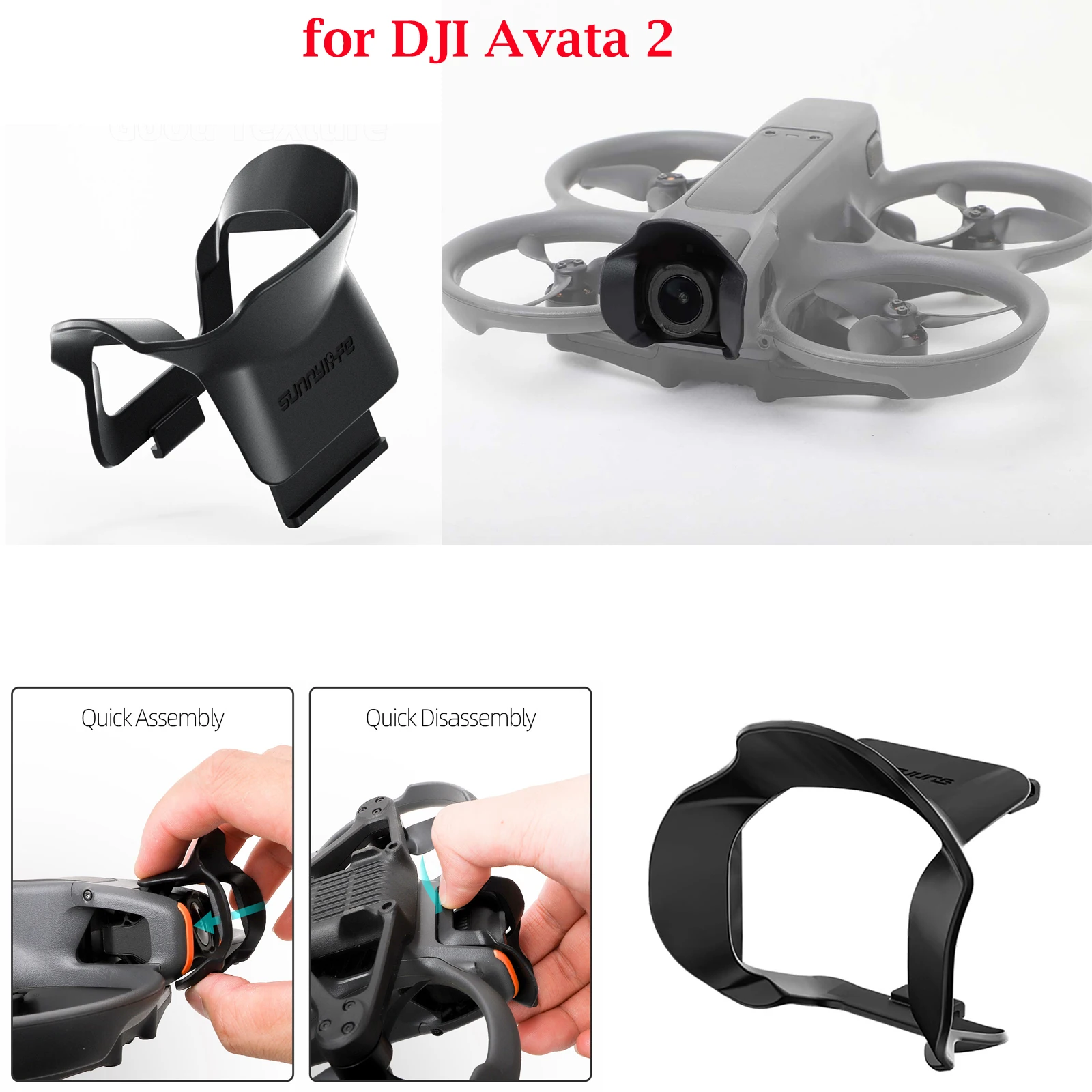 

For DJI AVATA 2 Lens Sunshade Pan Tilt Protection Anti Glare Lens Enhanced Photography Sunshade Lightweight Cover Accessories