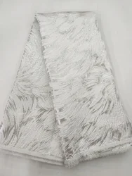 Latest Colorful Brocade Jacquard African Lace Fabric 2025 High Quality French Nigerian Damask Lace Fabric For Dress Sew KJK25111