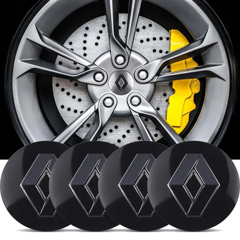 Autocollants de couverture centrale de roue de voiture, 56MM, 4 pièces, autocollants de capuchon de moyeu pour Renault DACIA Fluence 2 Scenic Duster Logan Clio Trafic Zoe Duster
