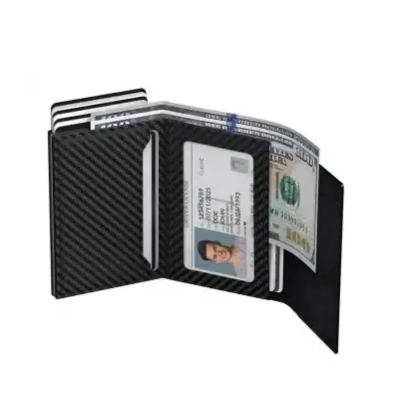 Minimalist Men's AirTag Wallet RFID Credit Card Holder Men Purse Pop Up Multi Cards Slot Slim Thin Small Short Walet