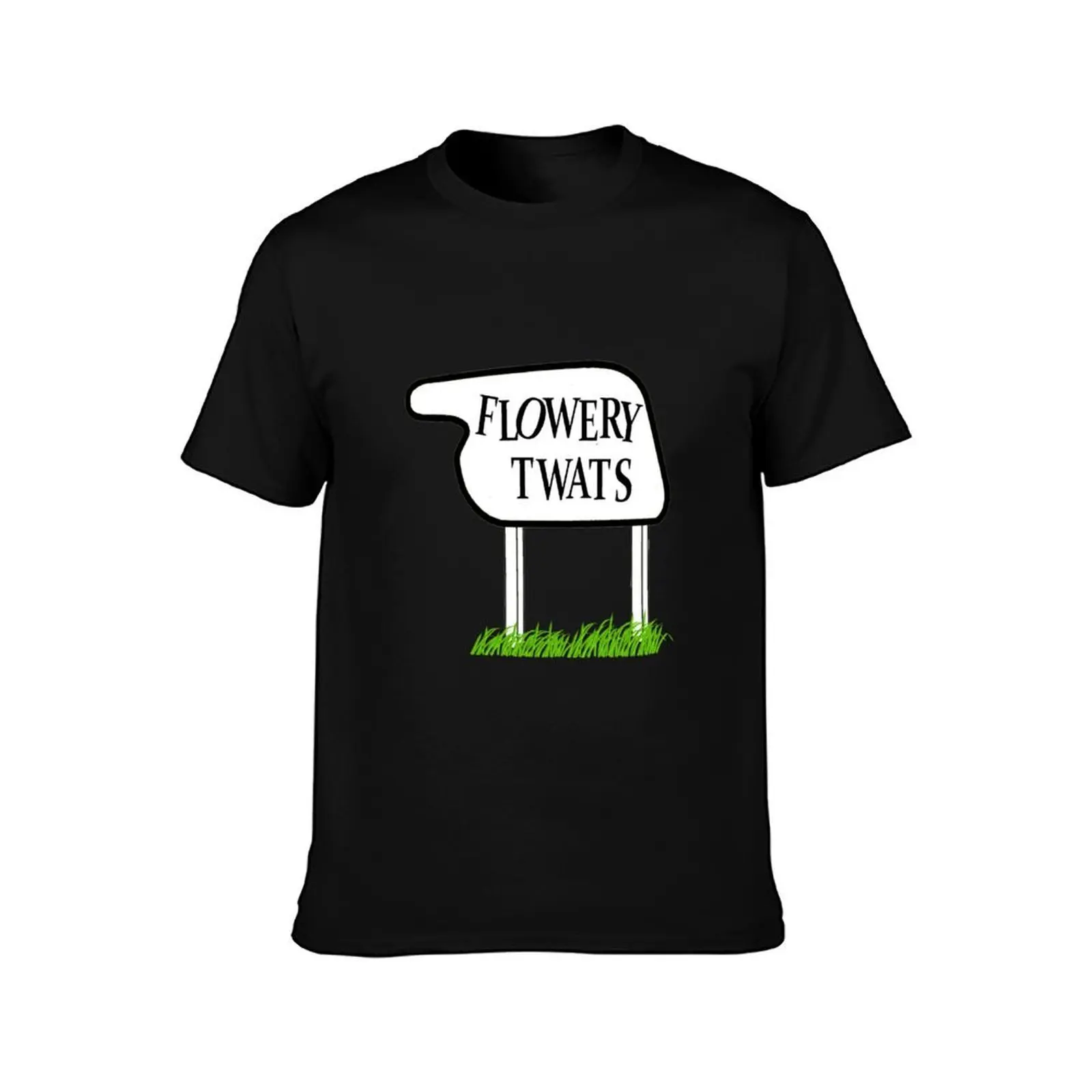 Fawlty Towers the Flowery Twats T-Shirt, Summer Casual Cotton Tee, Oversized Streetwear Tops, Vintage Graphic Print, 100% Cotton